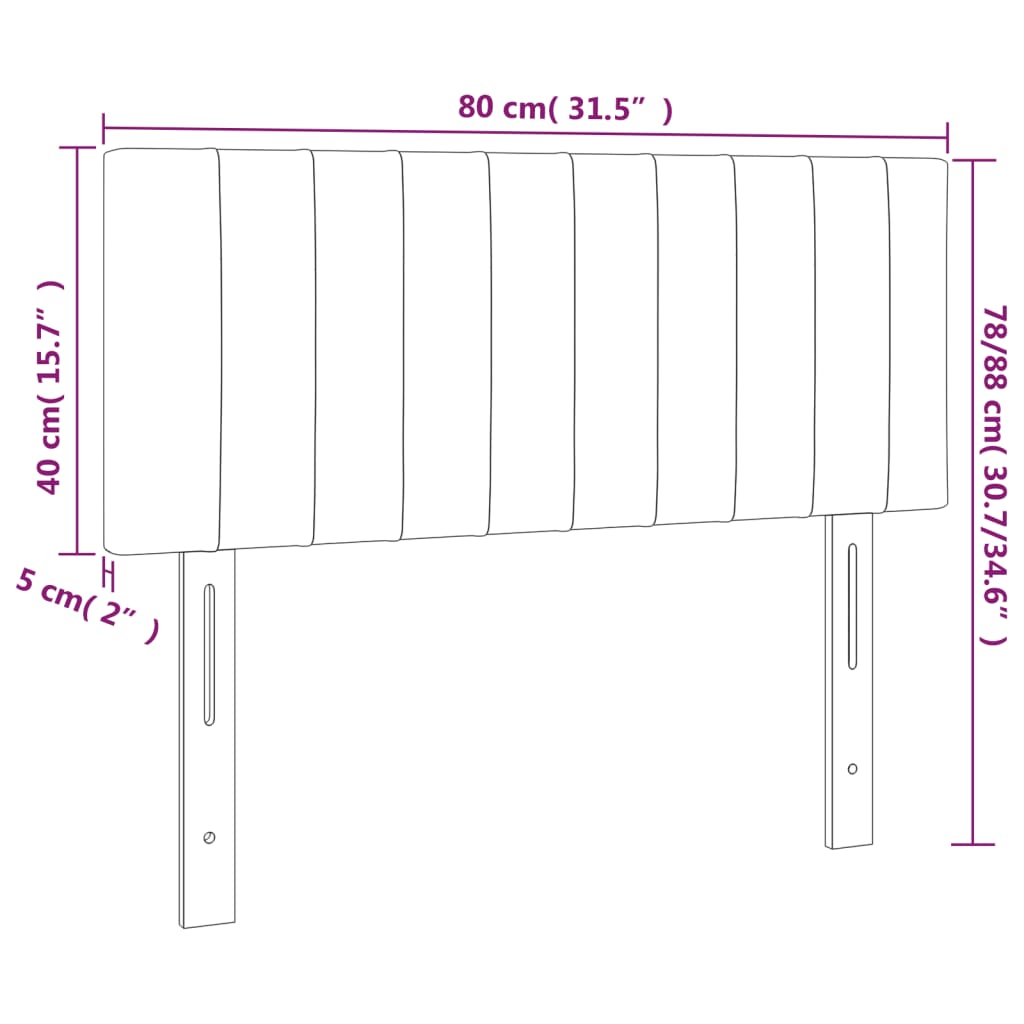 Hoofdbord LED 80x5x78/88 cm stof zwart is nu te koop bij PeponiXL, paradijselijk wonen!