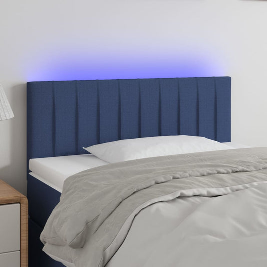 Hoofdbord LED 80x5x78/88 cm stof blauw is nu te koop bij PeponiXL, paradijselijk wonen!