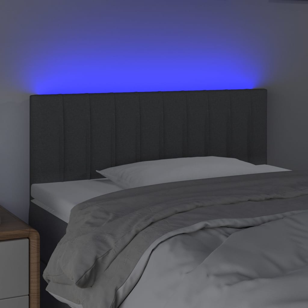 Hoofdbord LED 90x5x78/88 cm stof donkergrijs is nu te koop bij PeponiXL, paradijselijk wonen!