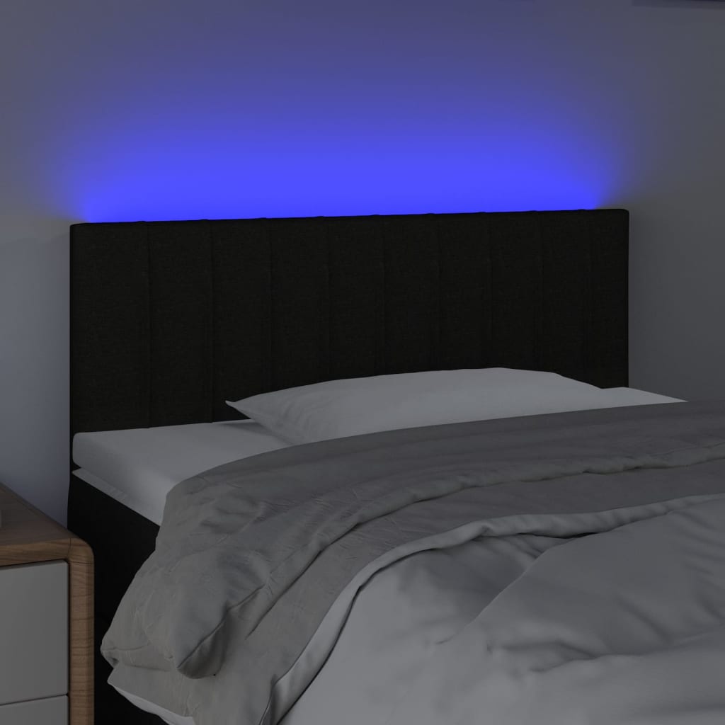 Hoofdbord LED 90x5x78/88 cm stof zwart is nu te koop bij PeponiXL, paradijselijk wonen!