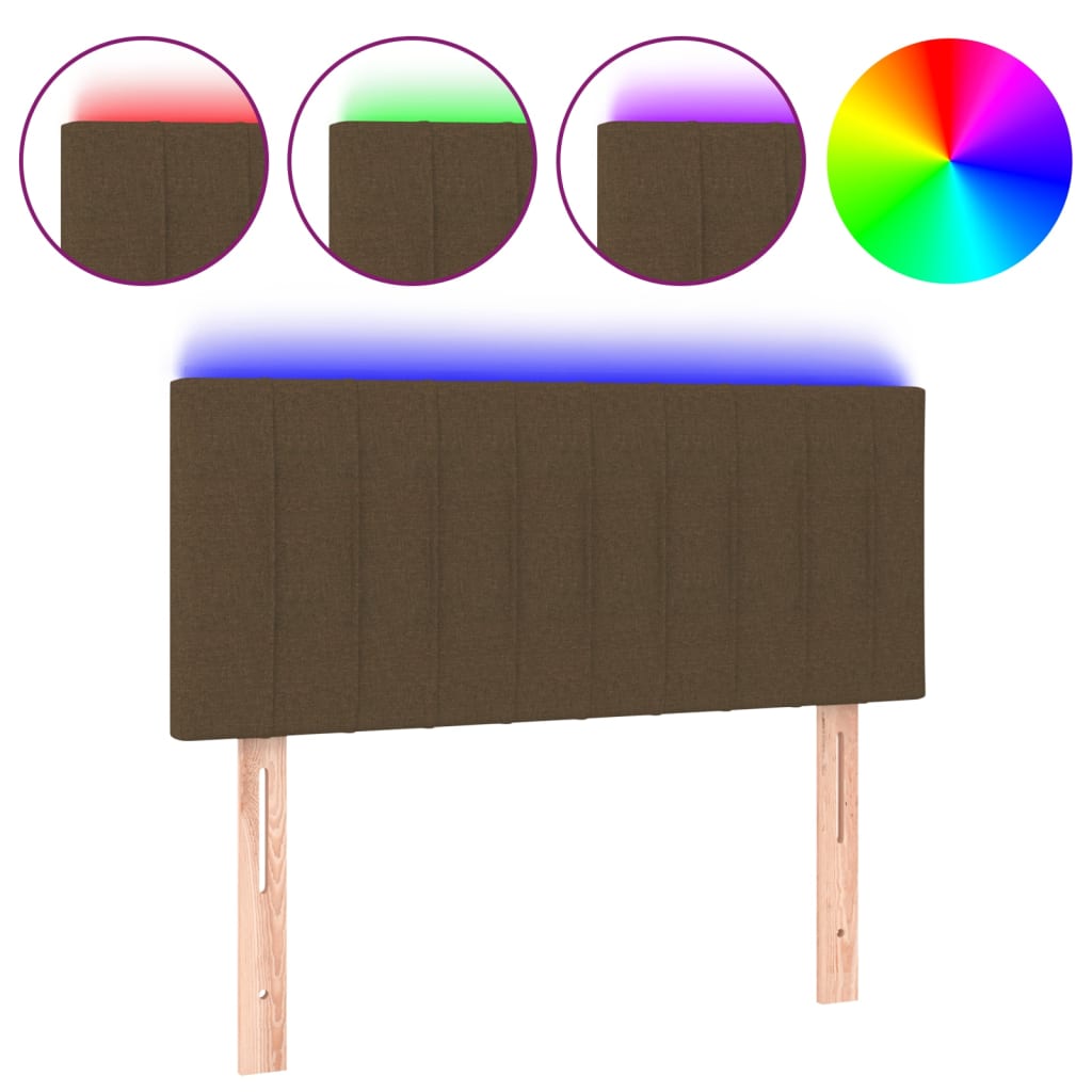 Hoofdbord LED 90x5x78/88 cm stof donkerbruin is nu te koop bij PeponiXL, paradijselijk wonen!