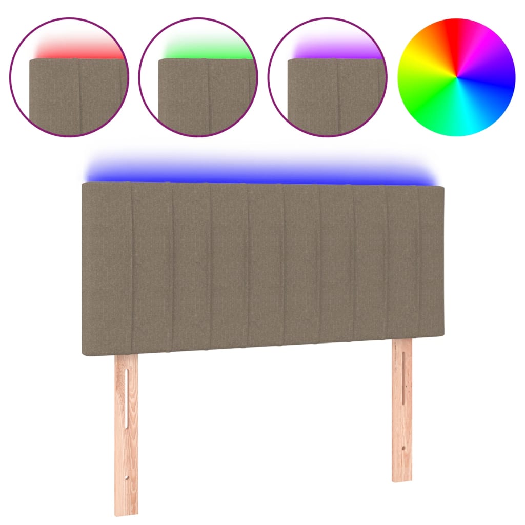 Hoofdbord LED 90x5x78/88 cm stof taupe is nu te koop bij PeponiXL, paradijselijk wonen!