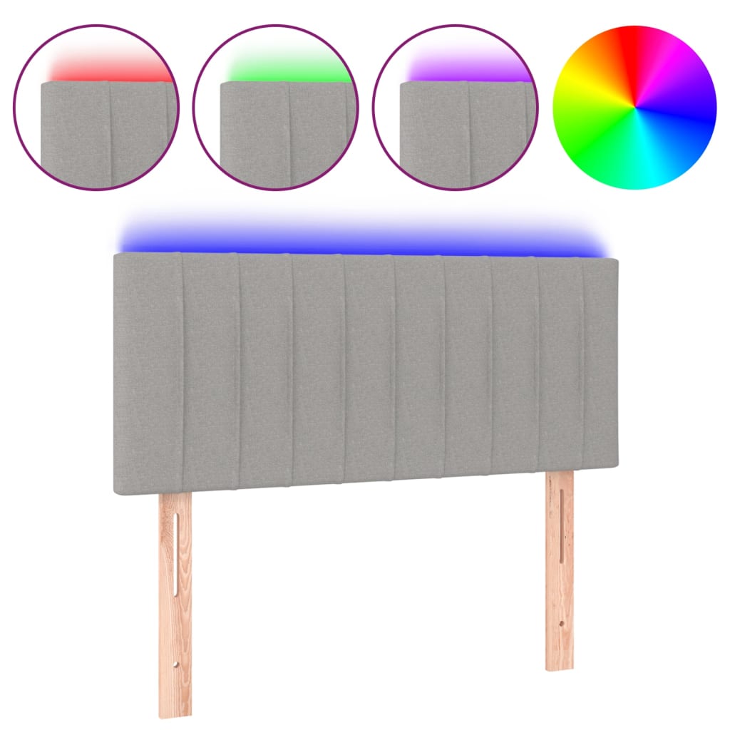 Hoofdbord LED 100x5x78/88 cm stof lichtgrijs is nu te koop bij PeponiXL, paradijselijk wonen!