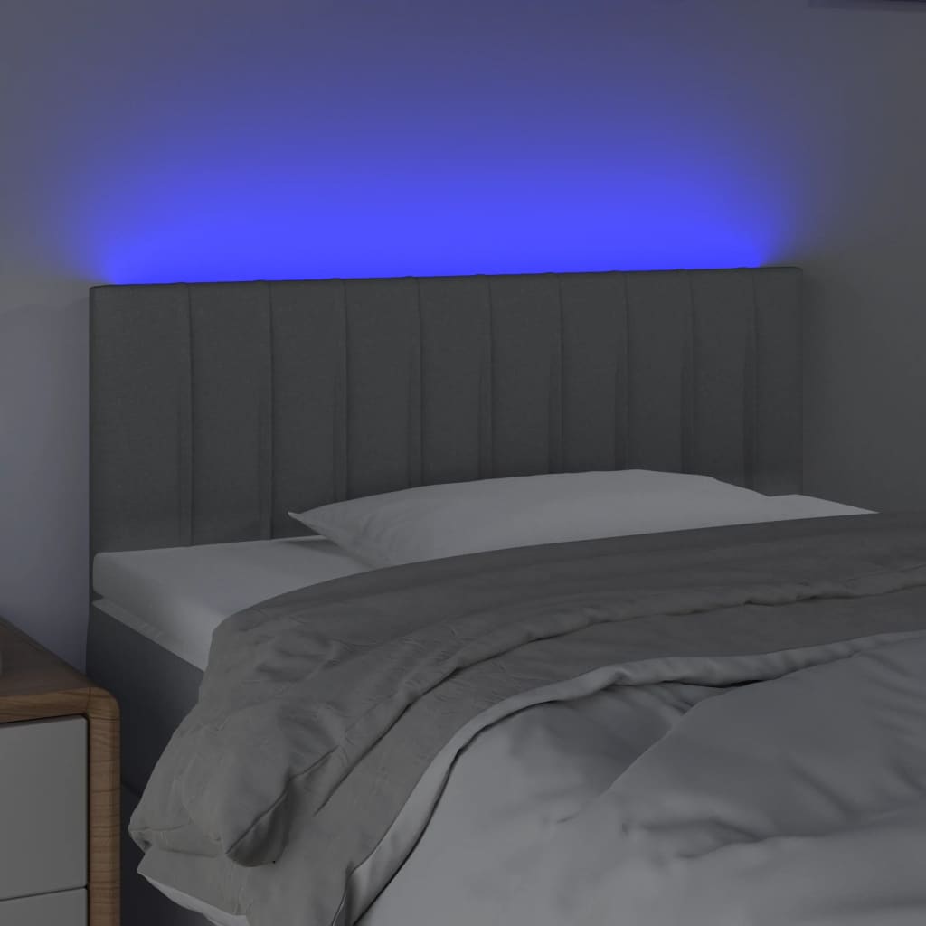 Hoofdbord LED 100x5x78/88 cm stof lichtgrijs is nu te koop bij PeponiXL, paradijselijk wonen!