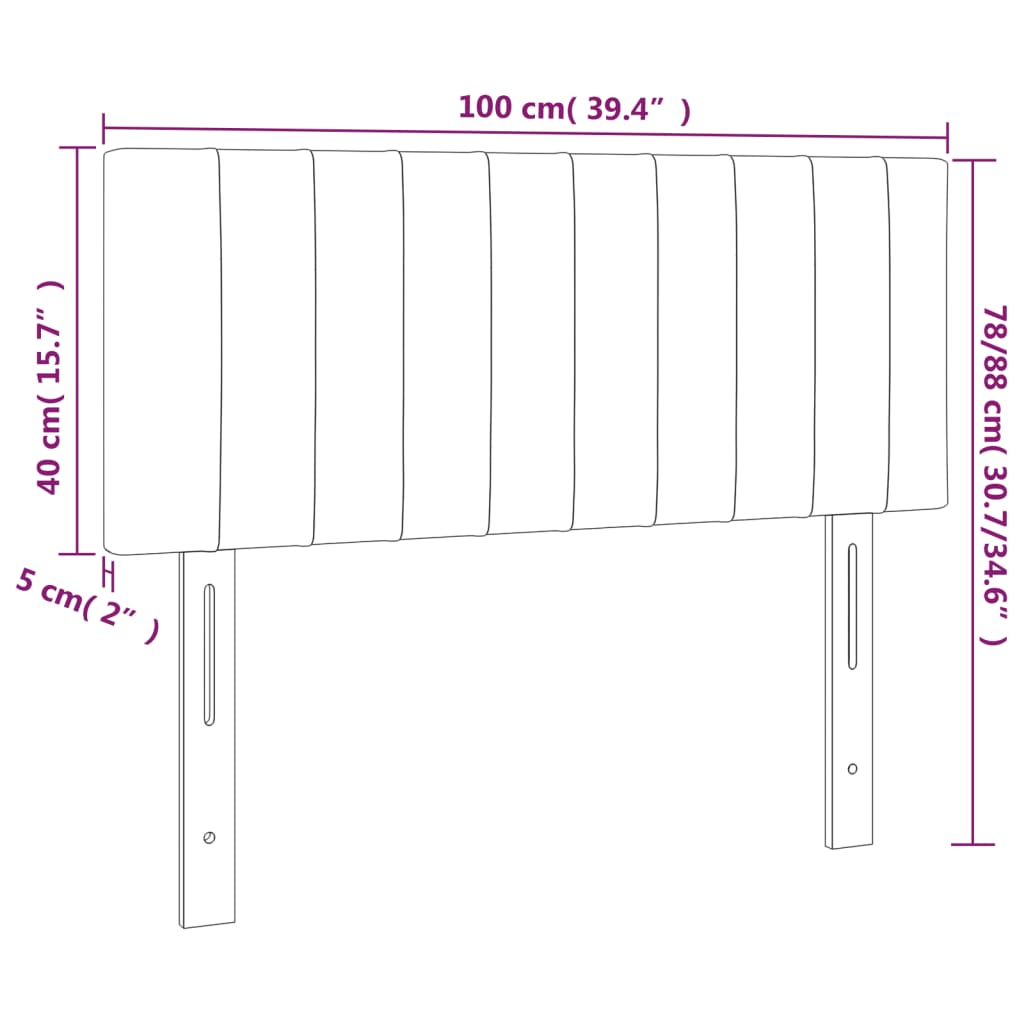 Hoofdbord LED 100x5x78/88 cm stof lichtgrijs is nu te koop bij PeponiXL, paradijselijk wonen!