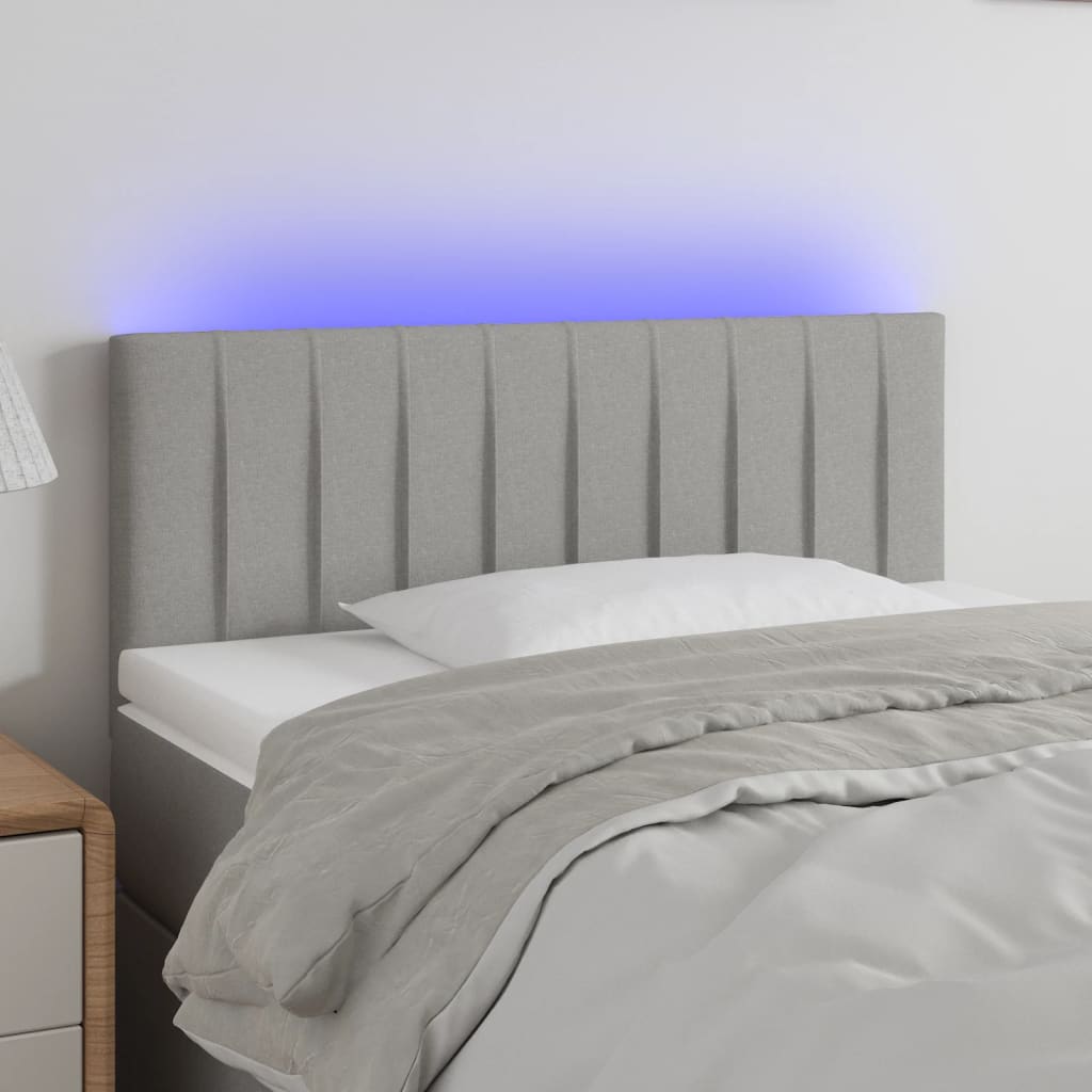 Hoofdbord LED 100x5x78/88 cm stof lichtgrijs is nu te koop bij PeponiXL, paradijselijk wonen!