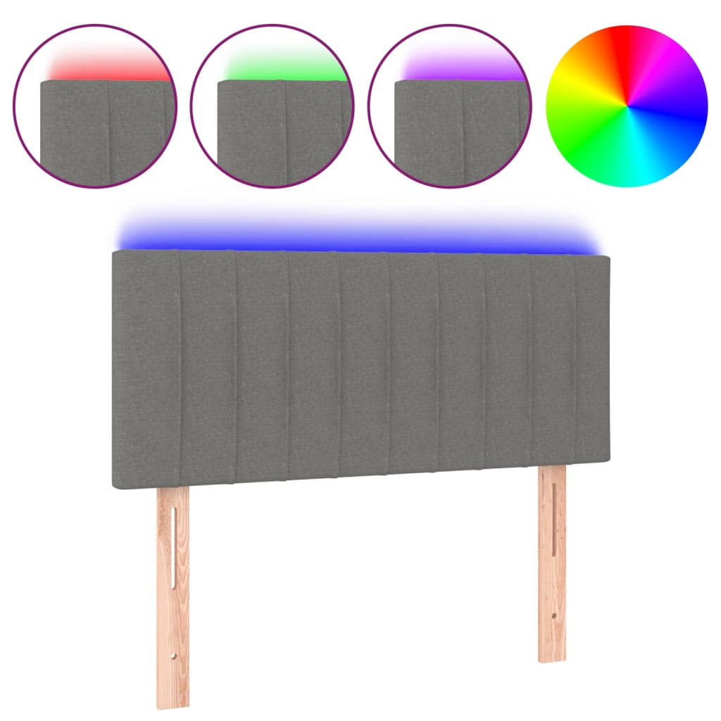Hoofdbord LED 100x5x78/88 cm stof donkergrijs is nu te koop bij PeponiXL, paradijselijk wonen!