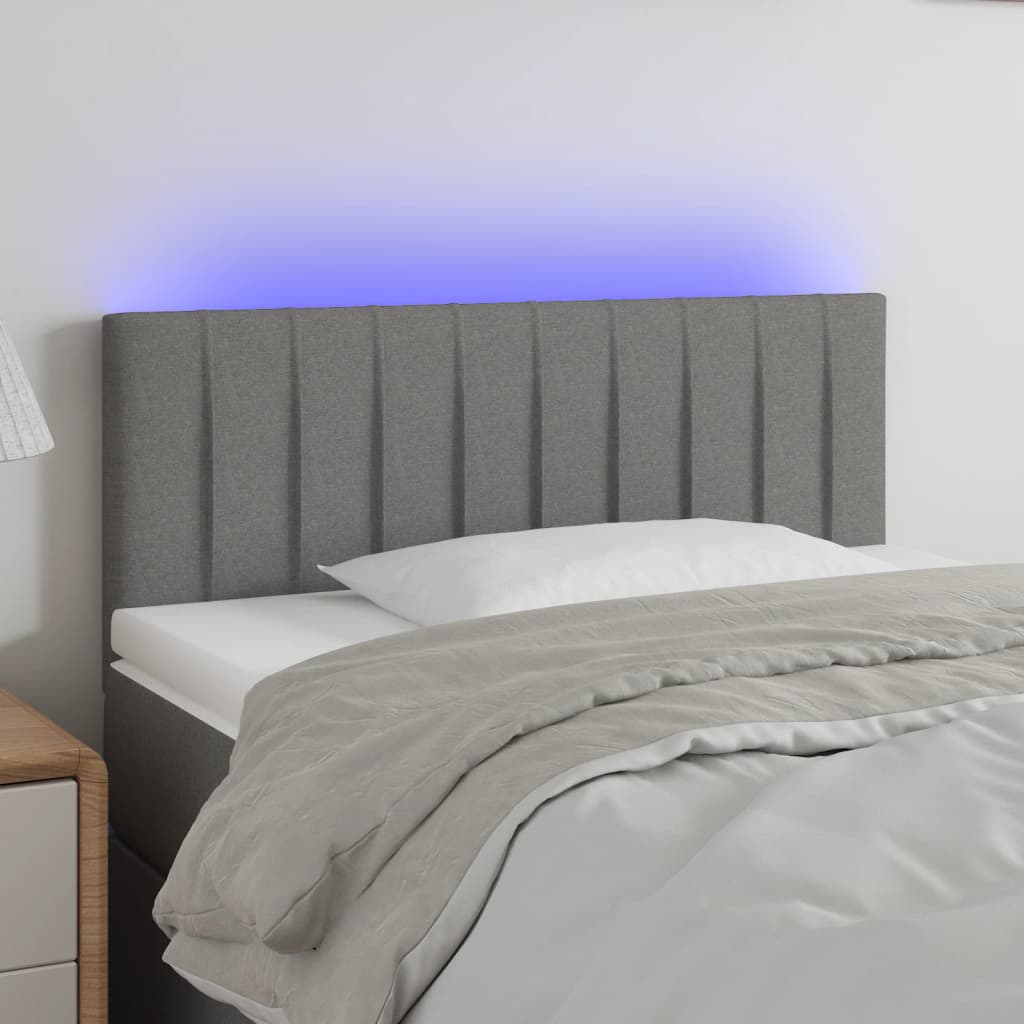 Hoofdbord LED 100x5x78/88 cm stof donkergrijs is nu te koop bij PeponiXL, paradijselijk wonen!