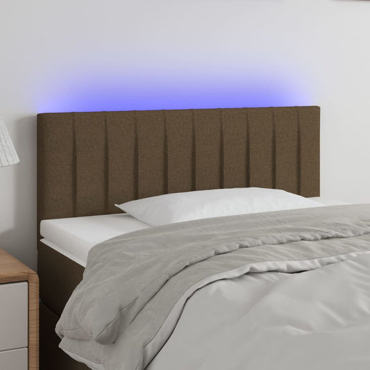 Hoofdbord LED 100x5x78/88 cm stof donkerbruin is nu te koop bij PeponiXL, paradijselijk wonen!