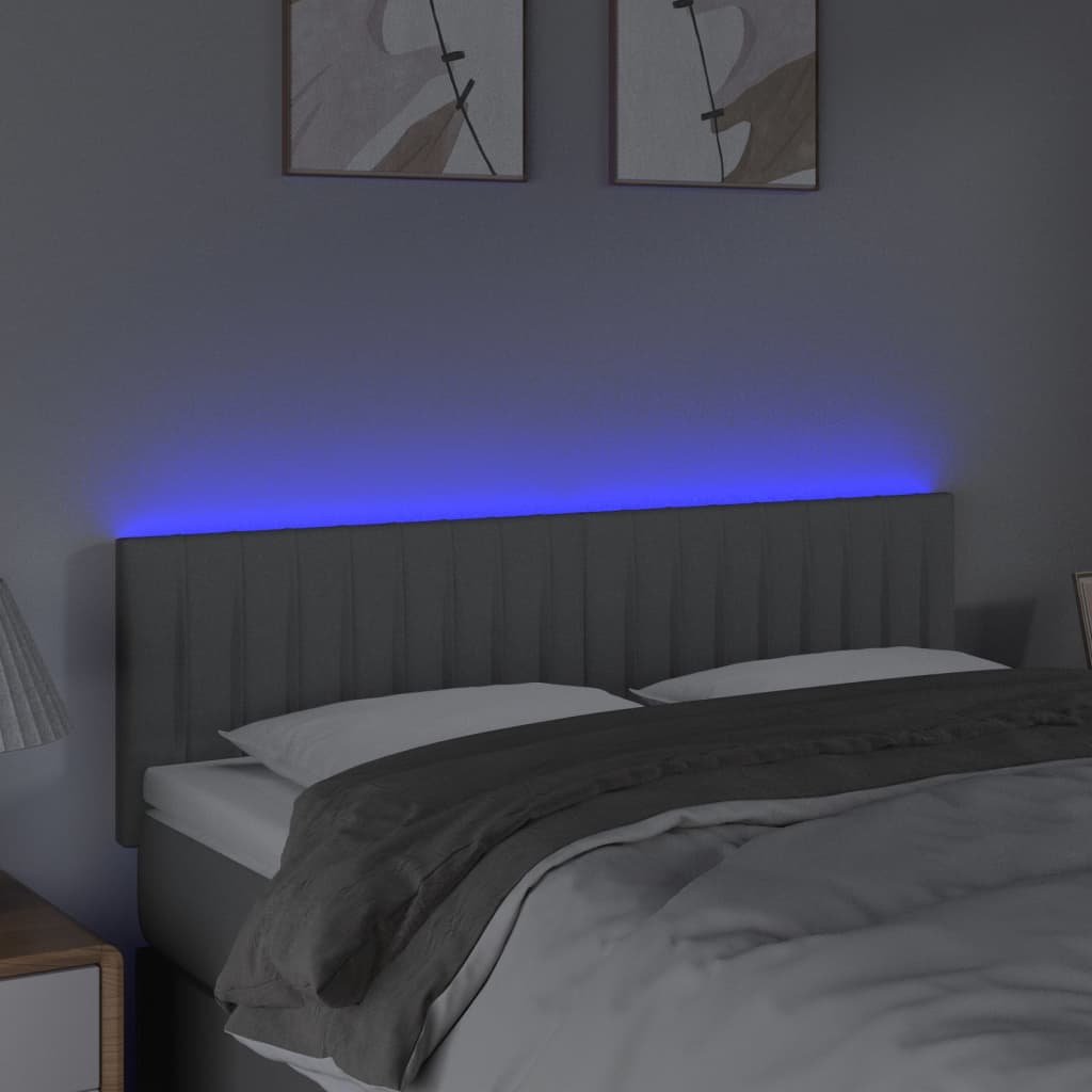 Hoofdbord LED 144x5x78/88 cm stof lichtgrijs is nu te koop bij PeponiXL, paradijselijk wonen!
