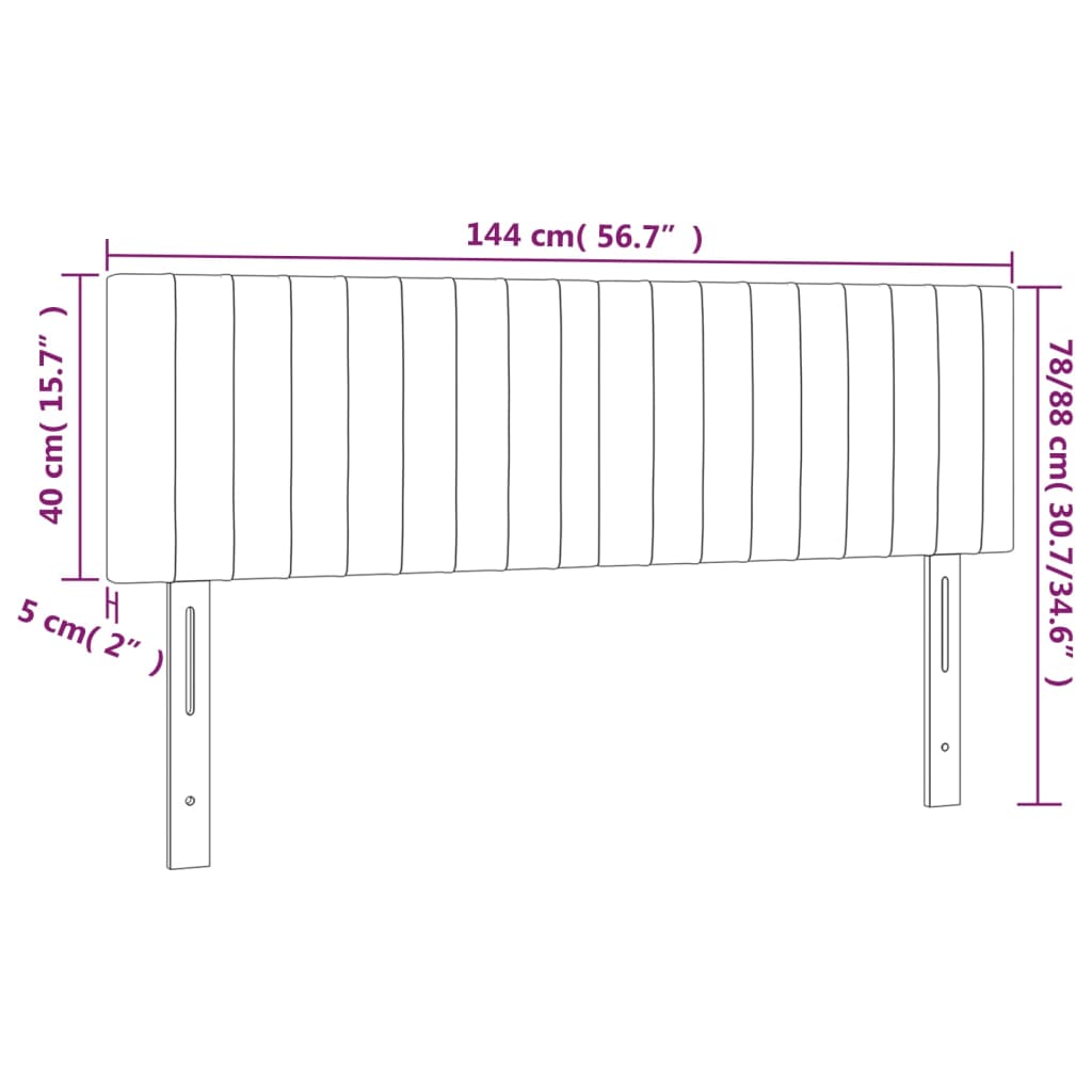 Hoofdbord LED 144x5x78/88 cm stof donkergrijs is nu te koop bij PeponiXL, paradijselijk wonen!