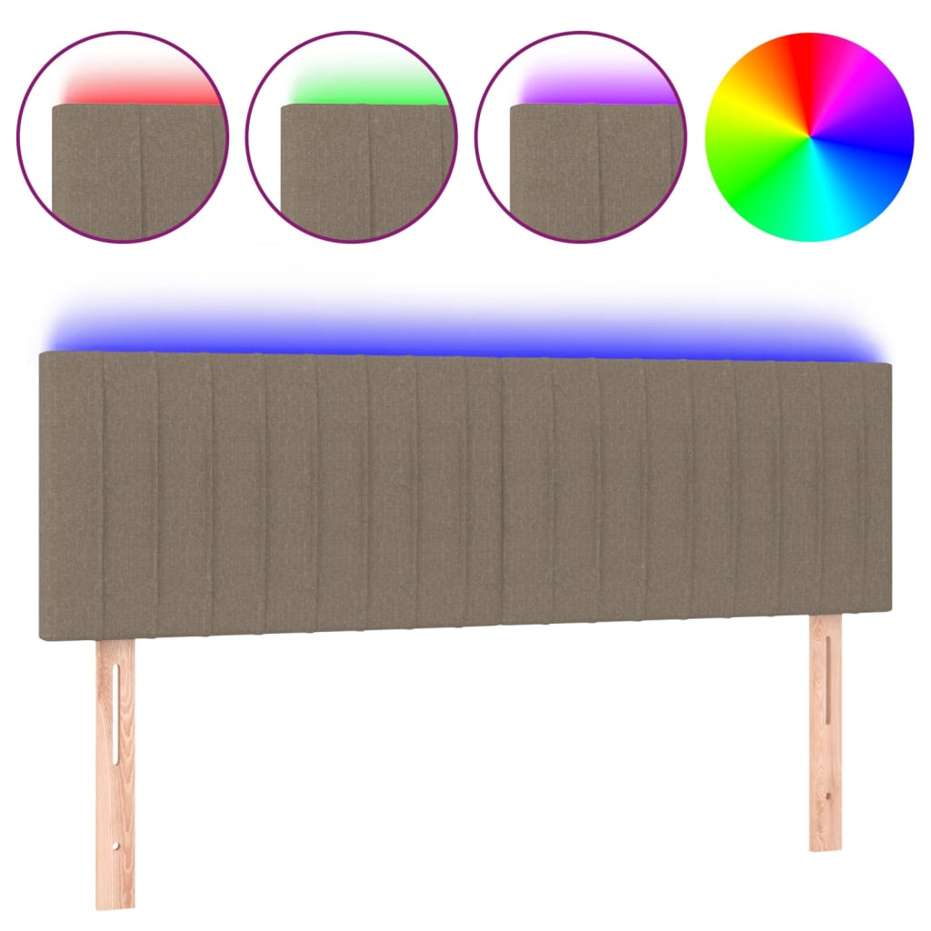 Hoofdbord LED 144x5x78/88 cm stof taupe is nu te koop bij PeponiXL, paradijselijk wonen!