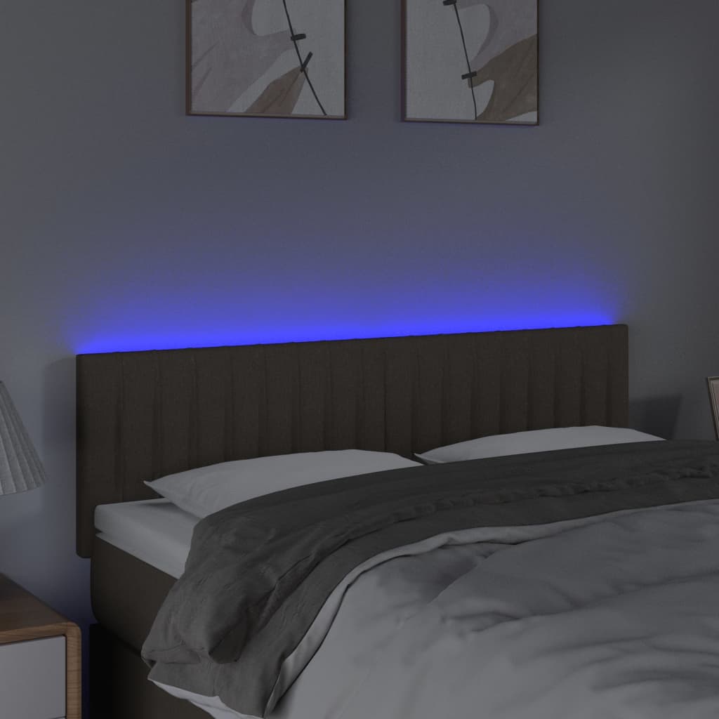 Hoofdbord LED 144x5x78/88 cm stof taupe is nu te koop bij PeponiXL, paradijselijk wonen!