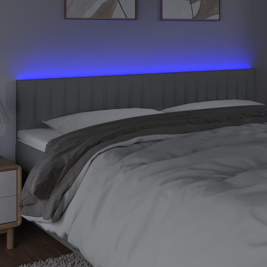 Hoofdbord LED 160x5x78/88 cm stof lichtgrijs is nu te koop bij PeponiXL, paradijselijk wonen!