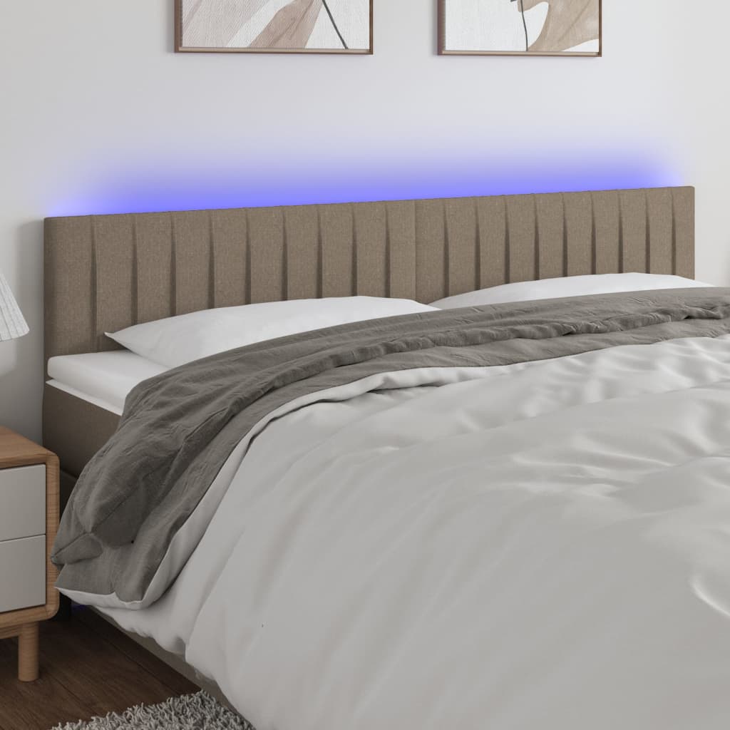 Hoofdbord LED 160x5x78/88 cm stof taupe is nu te koop bij PeponiXL, paradijselijk wonen!