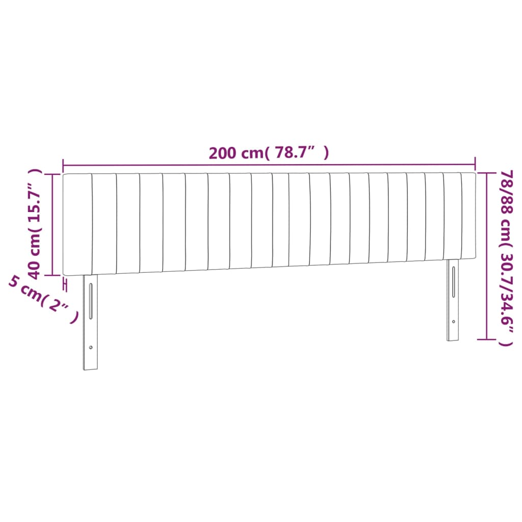 Hoofdbord LED 200x5x78/88 cm stof donkerbruin is nu te koop bij PeponiXL, paradijselijk wonen!