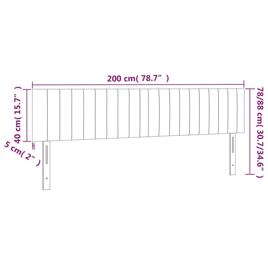Hoofdbord LED 200x5x78/88 cm stof taupe is nu te koop bij PeponiXL, paradijselijk wonen!