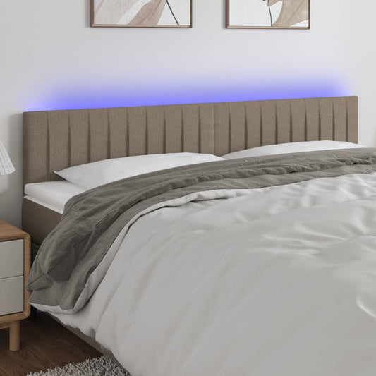 Hoofdbord LED 200x5x78/88 cm stof taupe is nu te koop bij PeponiXL, paradijselijk wonen!