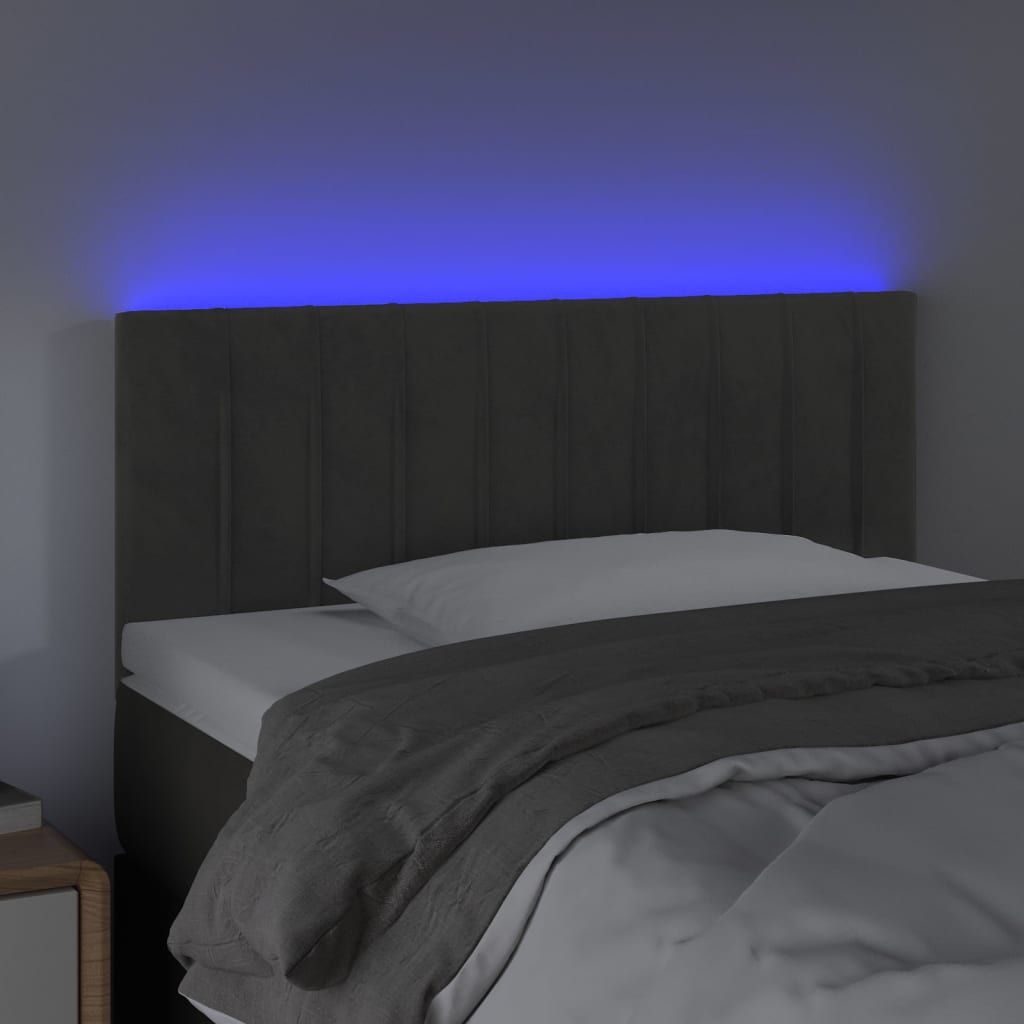 Hoofdbord LED 80x5x78/88 cm fluweel donkergrijs is nu te koop bij PeponiXL, paradijselijk wonen!
