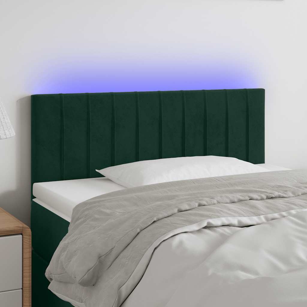 Hoofdbord LED 80x5x78/88 cm fluweel donkergroen is nu te koop bij PeponiXL, paradijselijk wonen!