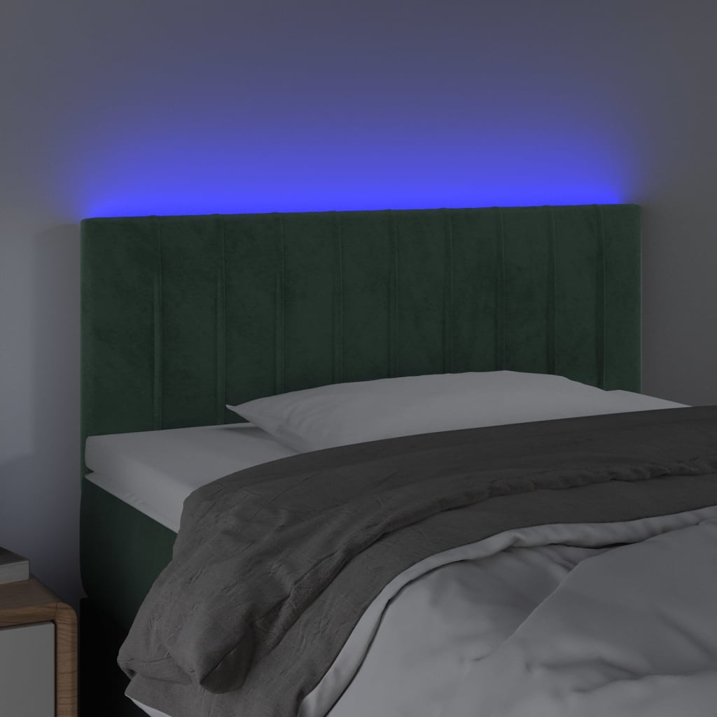 Hoofdbord LED 90x5x78/88 cm fluweel donkergroen is nu te koop bij PeponiXL, paradijselijk wonen!