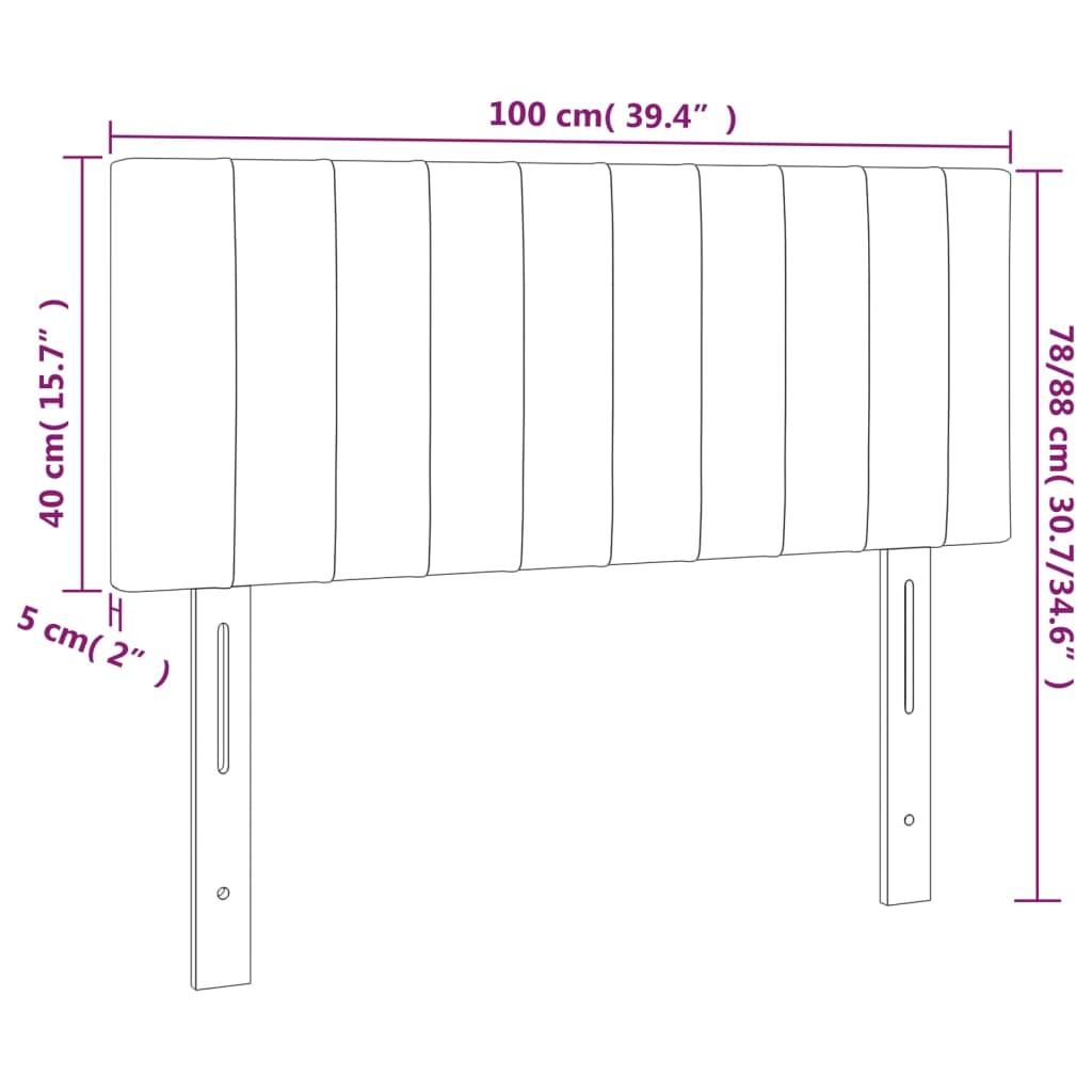 Hoofdbord LED 100x5x78/88 cm fluweel zwart is nu te koop bij PeponiXL, paradijselijk wonen!