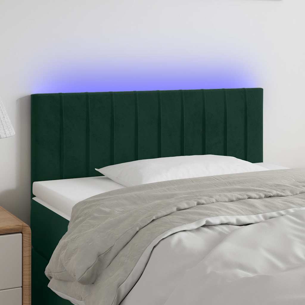 Hoofdbord LED 100x5x78/88 cm fluweel donkergroen is nu te koop bij PeponiXL, paradijselijk wonen!