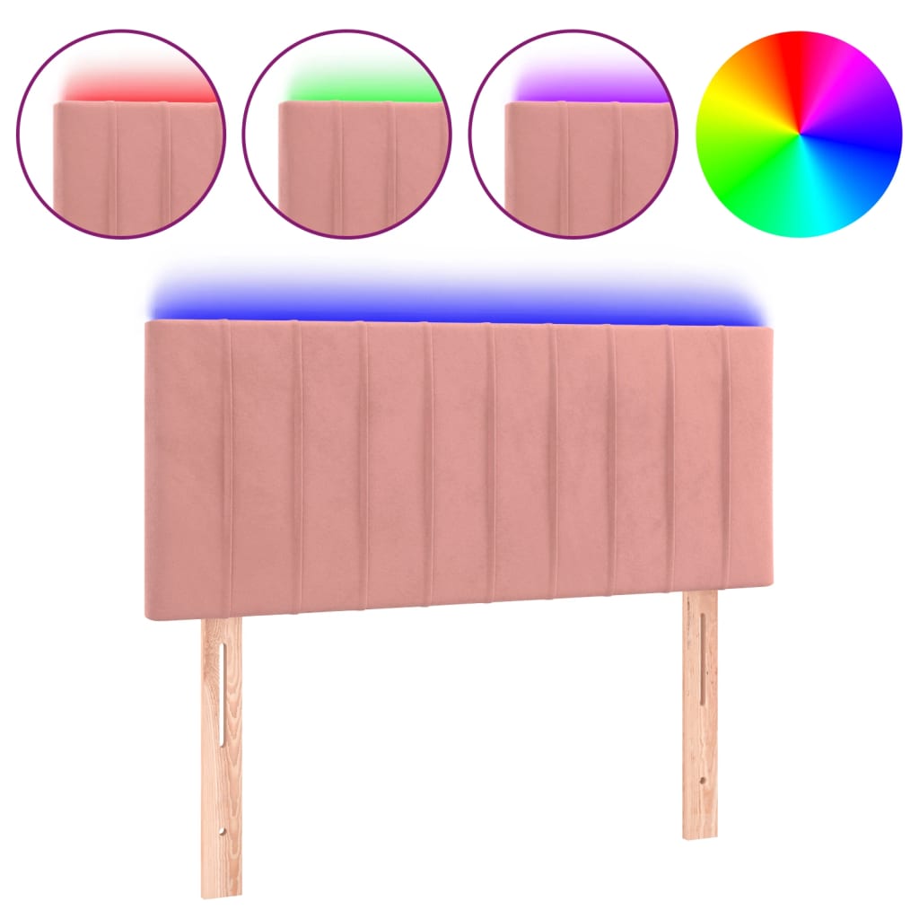 Hoofdbord LED 100x5x78/88 cm fluweel roze is nu te koop bij PeponiXL, paradijselijk wonen!