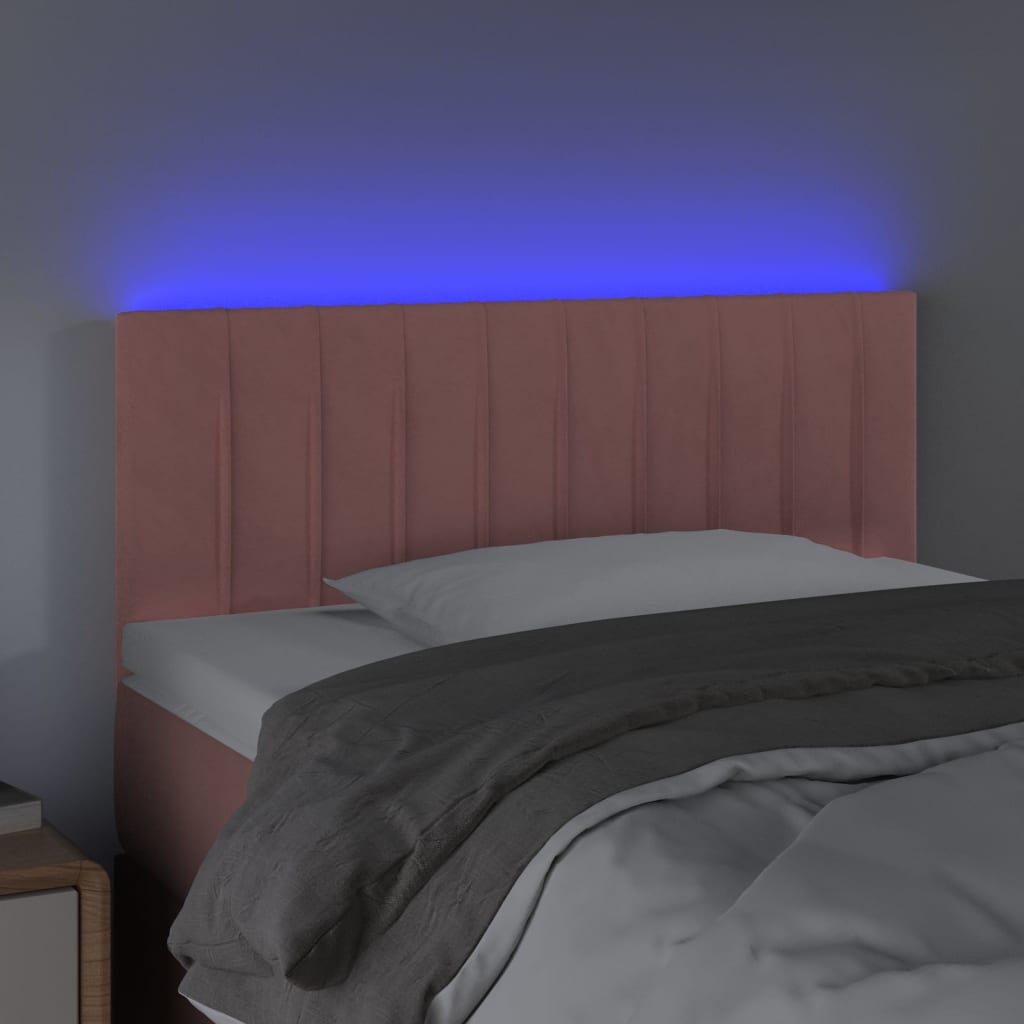 Hoofdbord LED 100x5x78/88 cm fluweel roze is nu te koop bij PeponiXL, paradijselijk wonen!