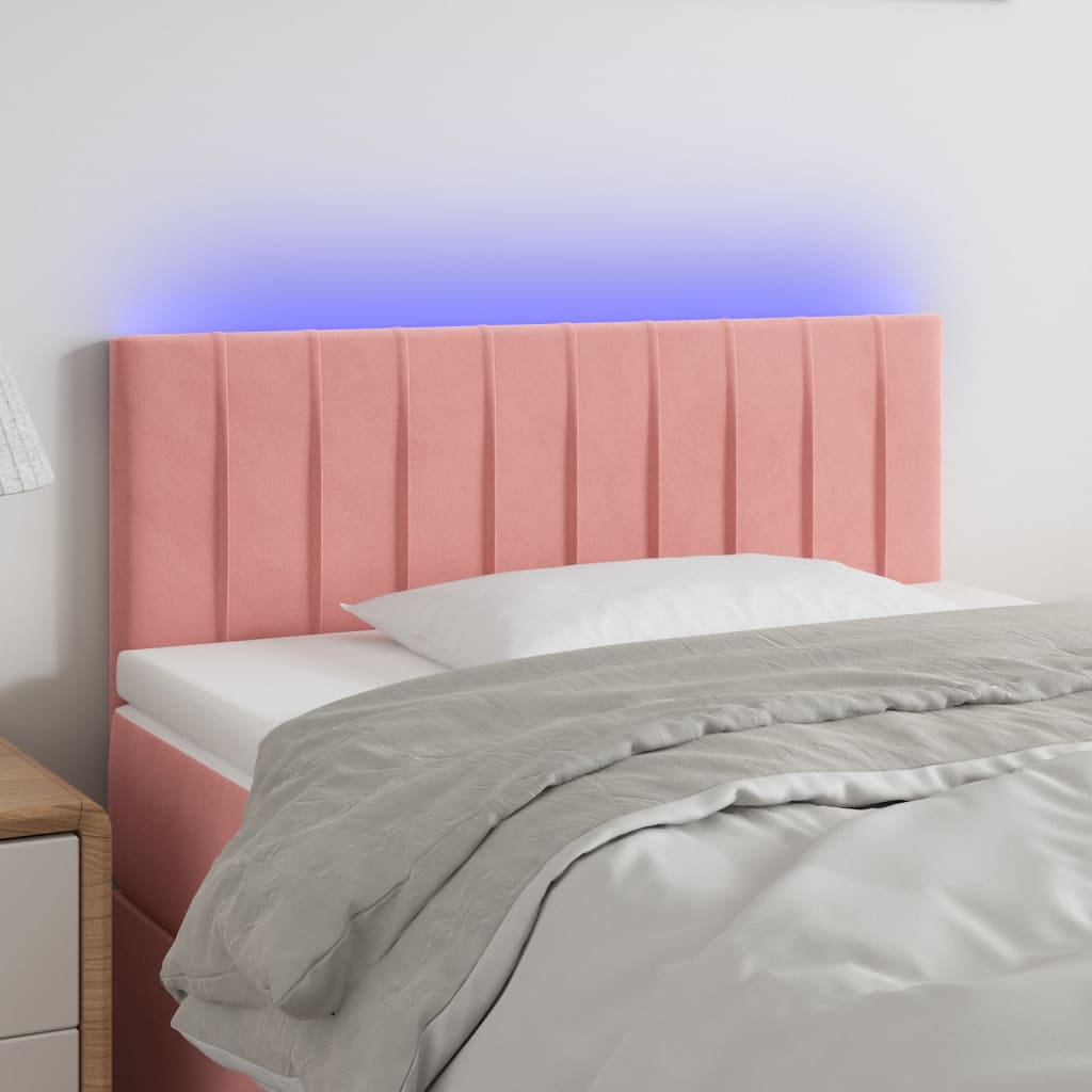 Hoofdbord LED 100x5x78/88 cm fluweel roze is nu te koop bij PeponiXL, paradijselijk wonen!