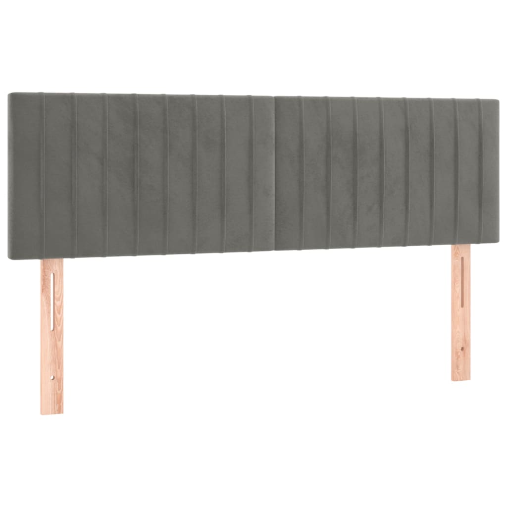 Hoofdbord LED 144x5x78/88 cm fluweel lichtgrijs is nu te koop bij PeponiXL, paradijselijk wonen!