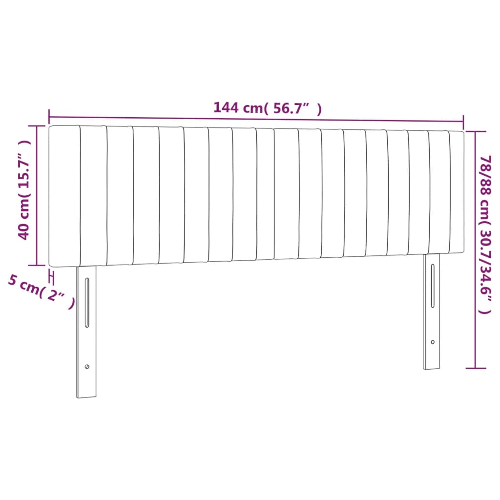 Hoofdbord LED 144x5x78/88 cm fluweel zwart is nu te koop bij PeponiXL, paradijselijk wonen!