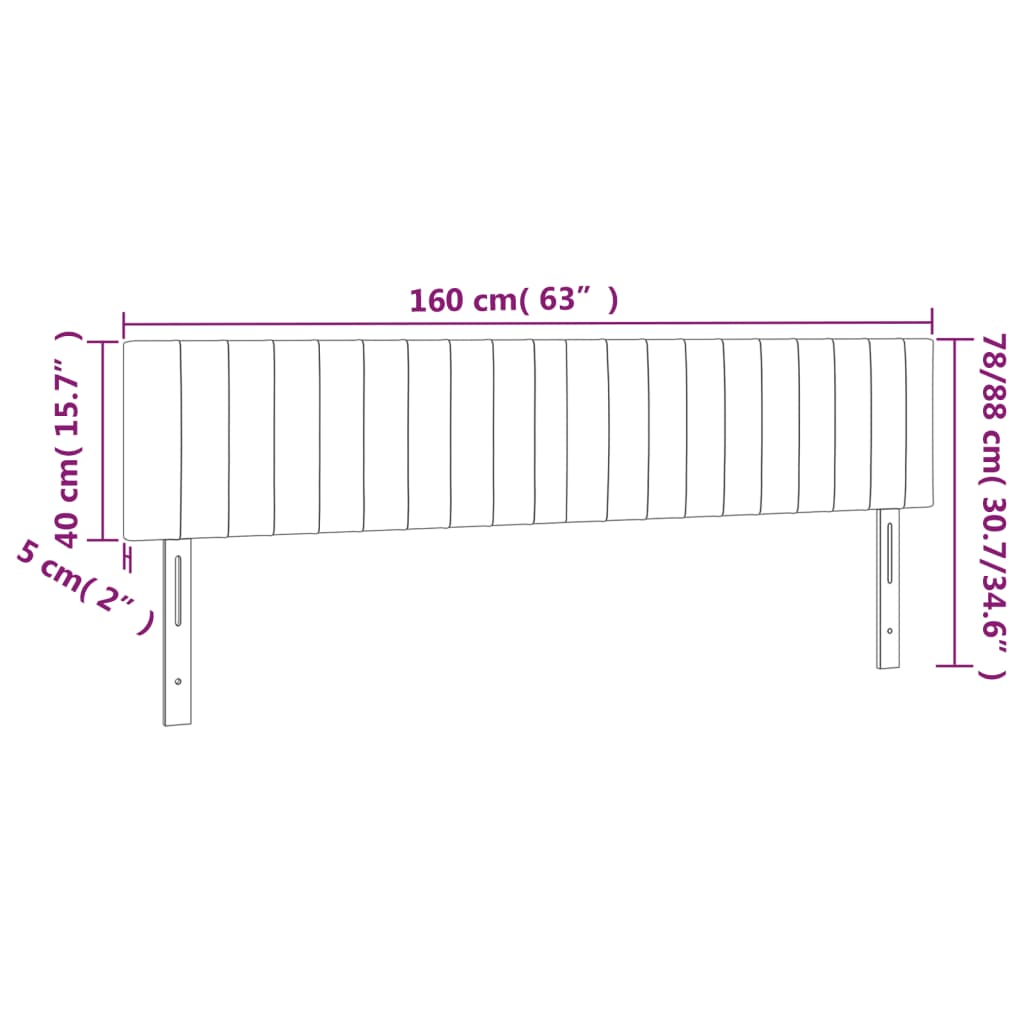 Hoofdbord LED 160x5x78/88 cm fluweel roze is nu te koop bij PeponiXL, paradijselijk wonen!
