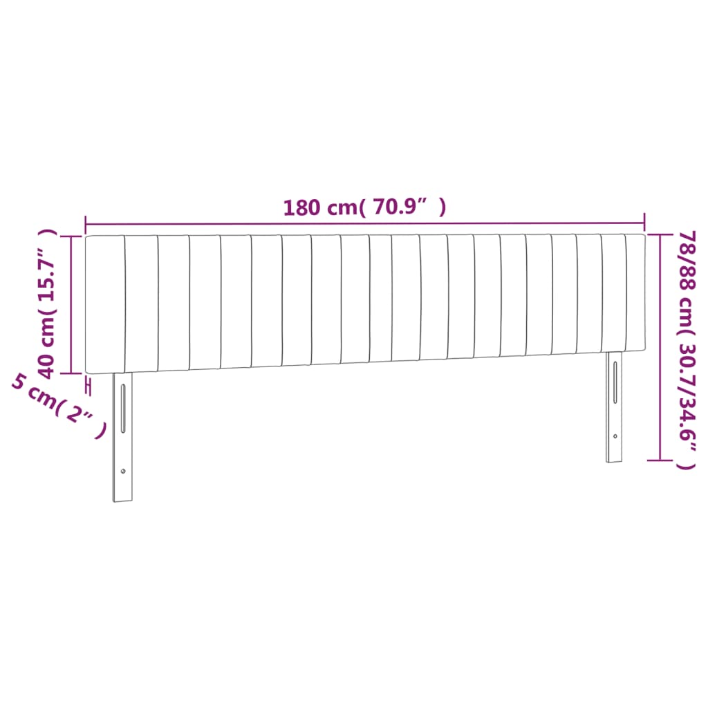 Hoofdbord LED 180x5x78/88 cm fluweel roze is nu te koop bij PeponiXL, paradijselijk wonen!