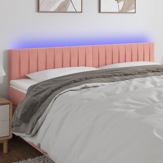 Hoofdbord LED 180x5x78/88 cm fluweel roze is nu te koop bij PeponiXL, paradijselijk wonen!