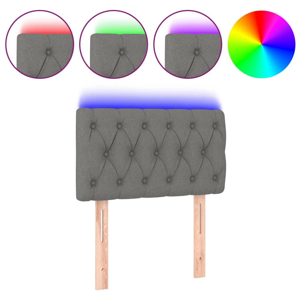 Hoofdbord LED 80x7x78/88 cm stof lichtgrijs is nu te koop bij PeponiXL, paradijselijk wonen!