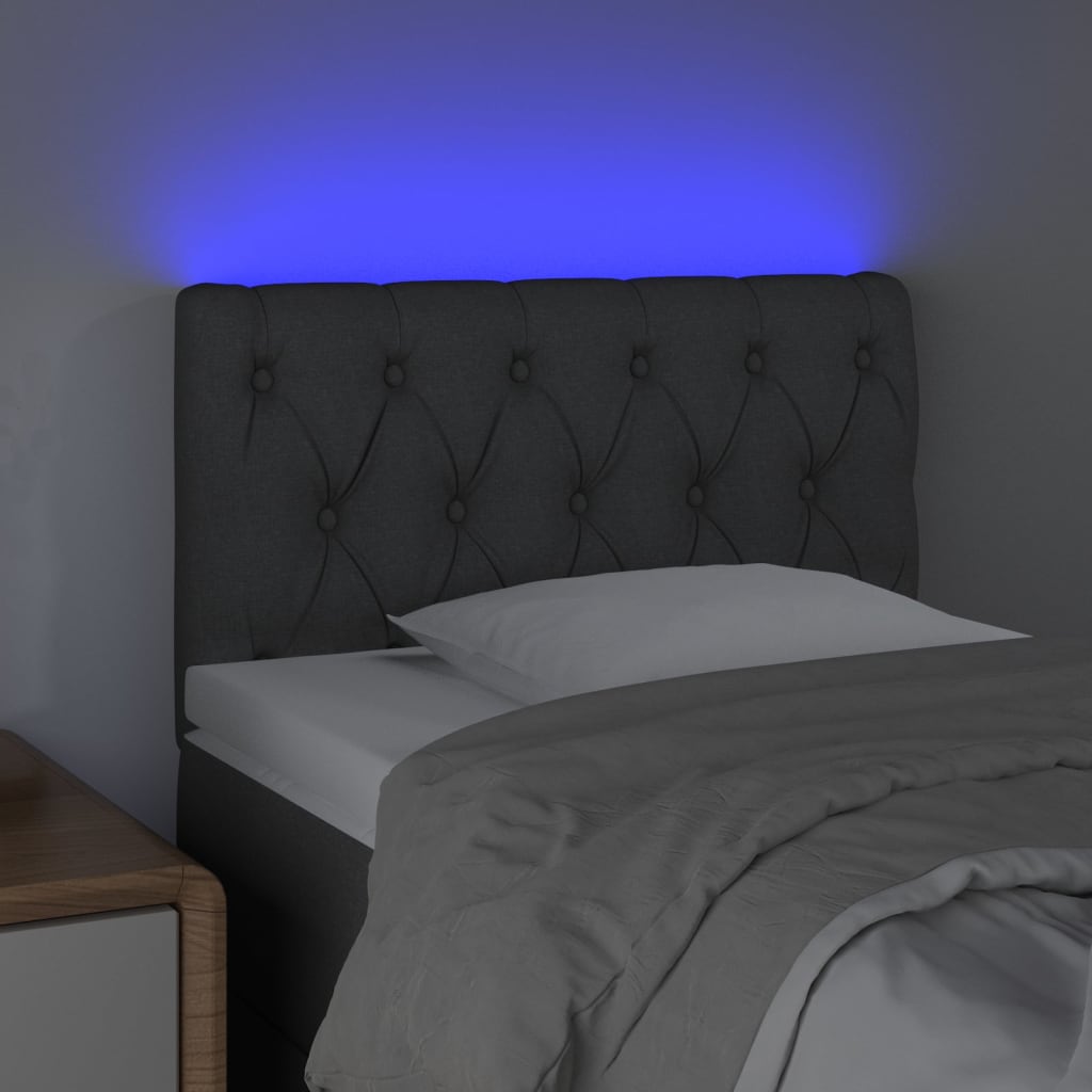 Hoofdbord LED 80x7x78/88 cm stof lichtgrijs is nu te koop bij PeponiXL, paradijselijk wonen!