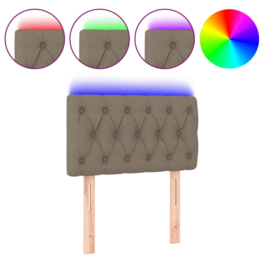 Hoofdbord LED 80x7x78/88 cm stof taupe is nu te koop bij PeponiXL, paradijselijk wonen!