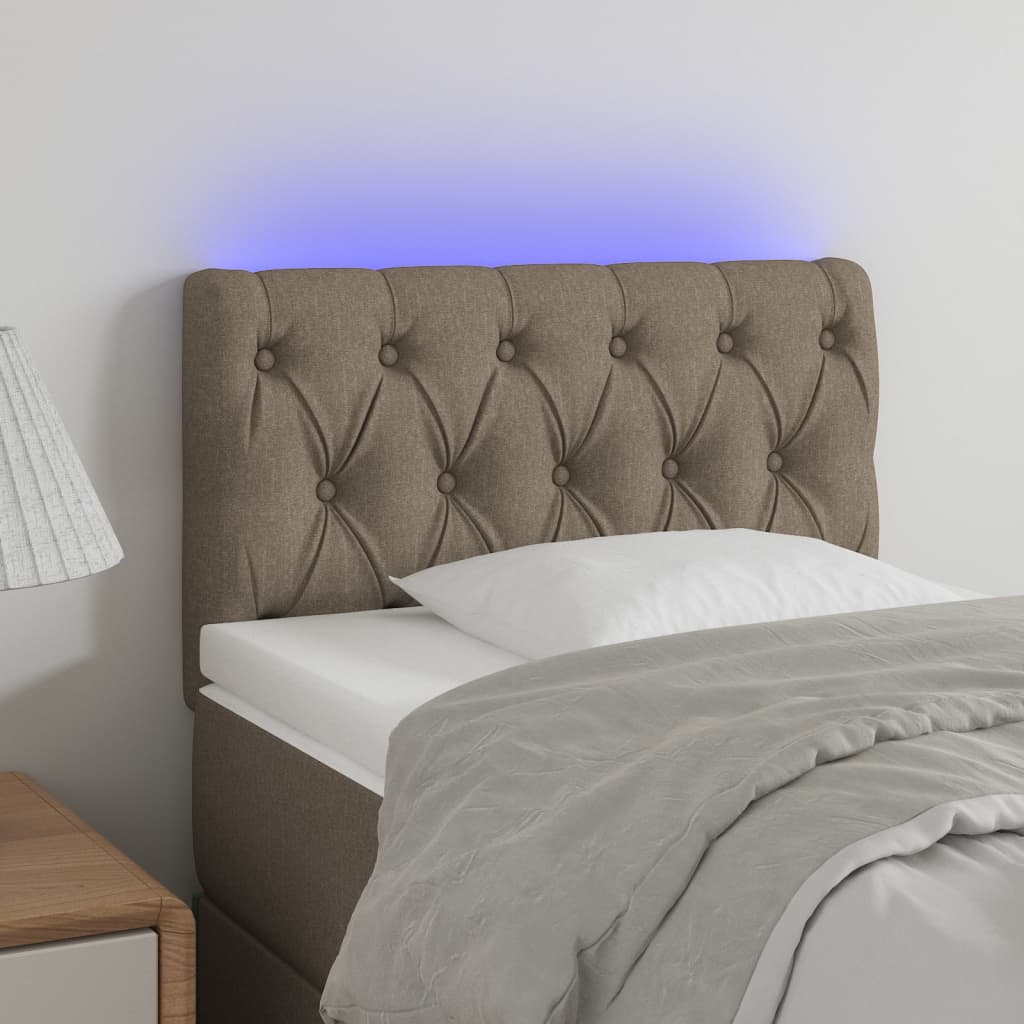 Hoofdbord LED 80x7x78/88 cm stof taupe is nu te koop bij PeponiXL, paradijselijk wonen!