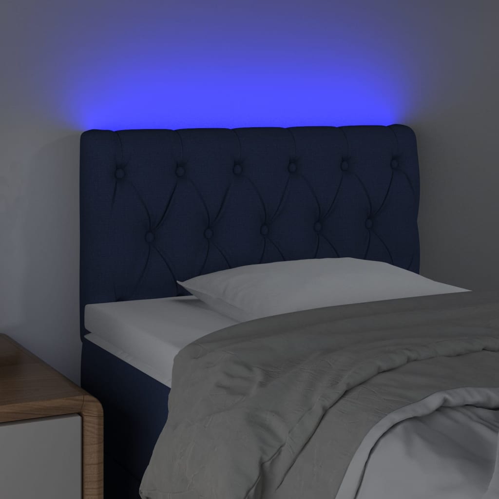 Hoofdbord LED 80x7x78/88 cm stof blauw is nu te koop bij PeponiXL, paradijselijk wonen!