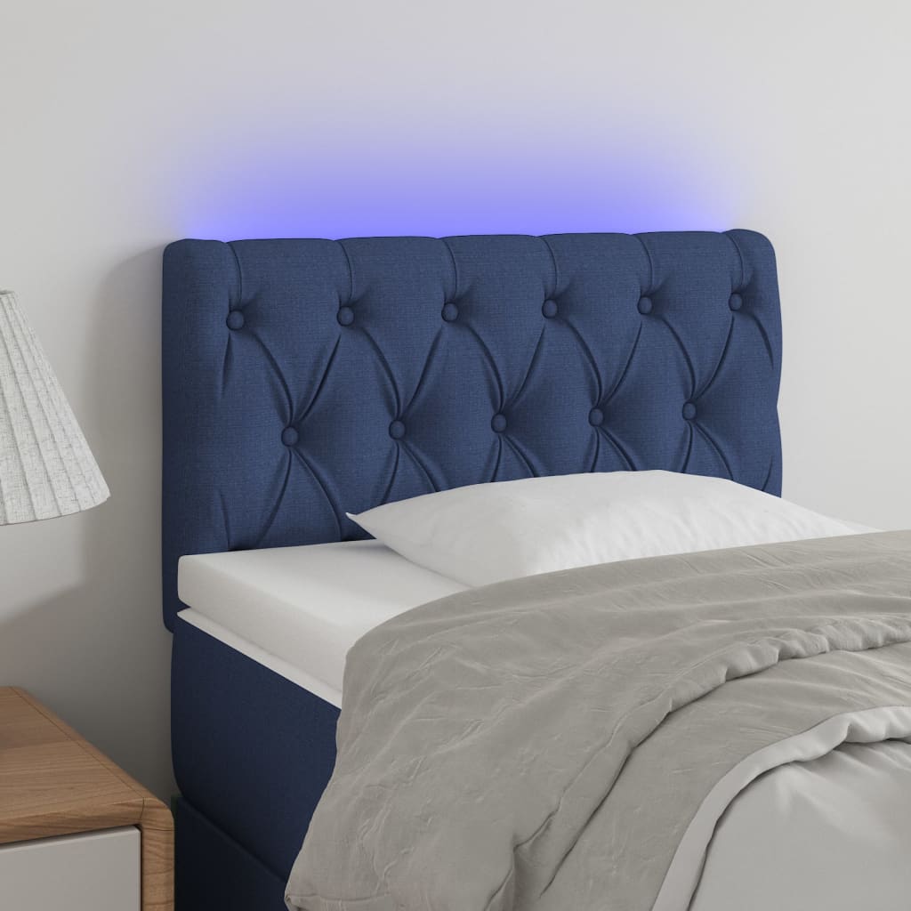 Hoofdbord LED 80x7x78/88 cm stof blauw is nu te koop bij PeponiXL, paradijselijk wonen!