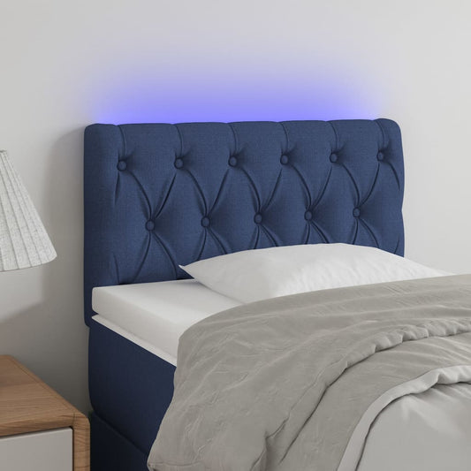 Hoofdbord LED 80x7x78/88 cm stof blauw is nu te koop bij PeponiXL, paradijselijk wonen!