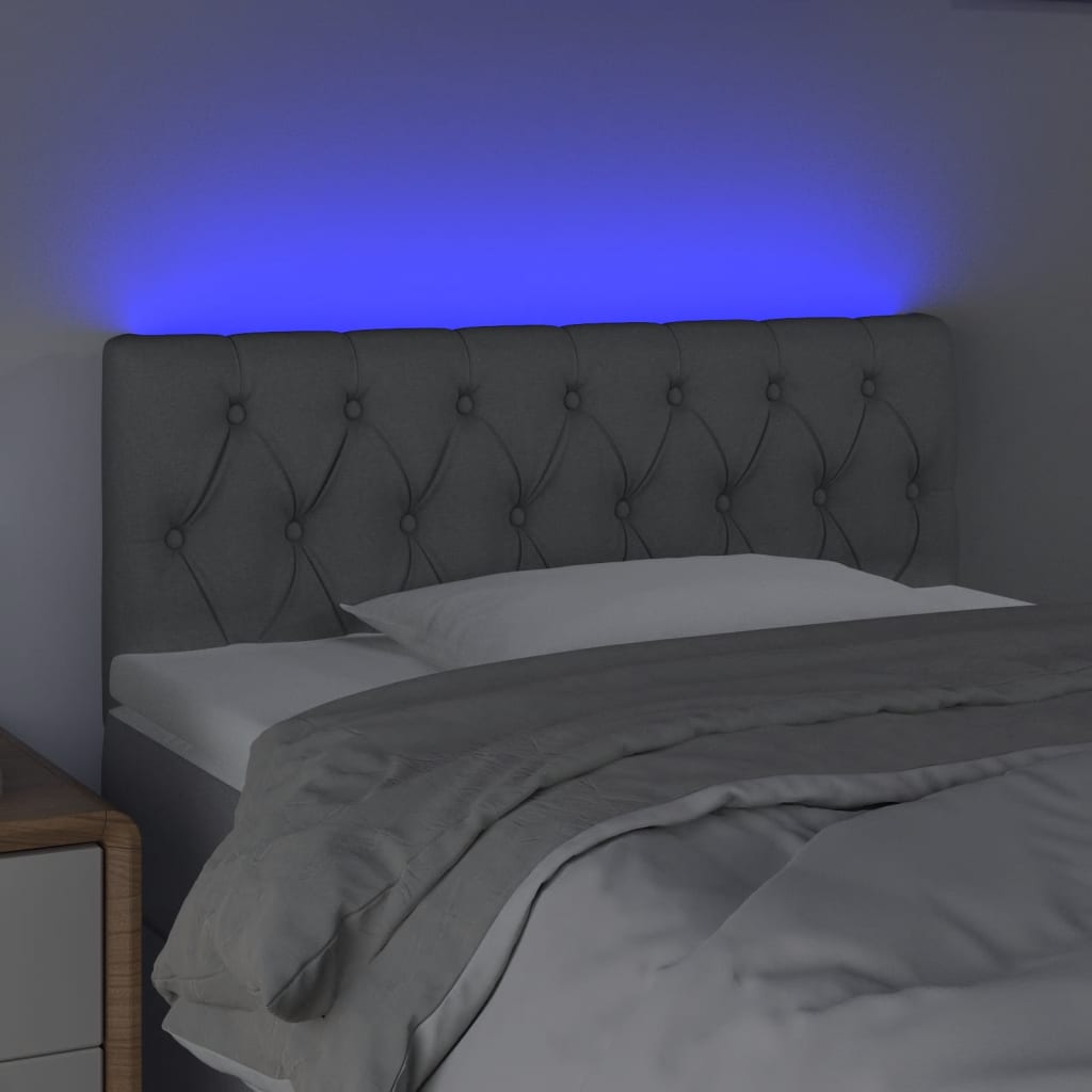 Hoofdbord LED 90x7x78/88 cm stof lichtgrijs is nu te koop bij PeponiXL, paradijselijk wonen!