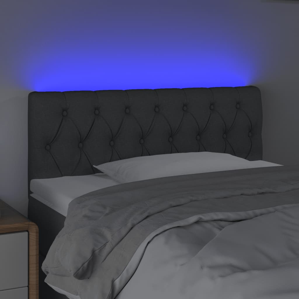 Hoofdbord LED 90x7x78/88 cm stof donkergrijs is nu te koop bij PeponiXL, paradijselijk wonen!