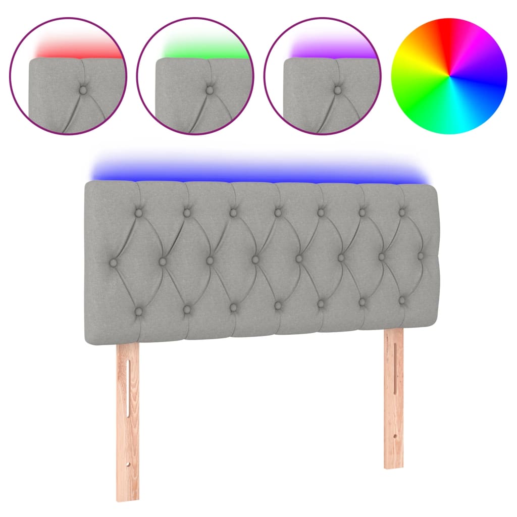 Hoofdbord LED 100x7x78/88 cm stof lichtgrijs is nu te koop bij PeponiXL, paradijselijk wonen!