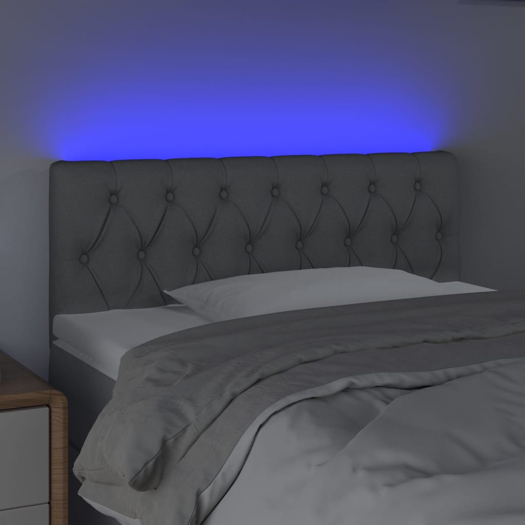 Hoofdbord LED 100x7x78/88 cm stof lichtgrijs is nu te koop bij PeponiXL, paradijselijk wonen!