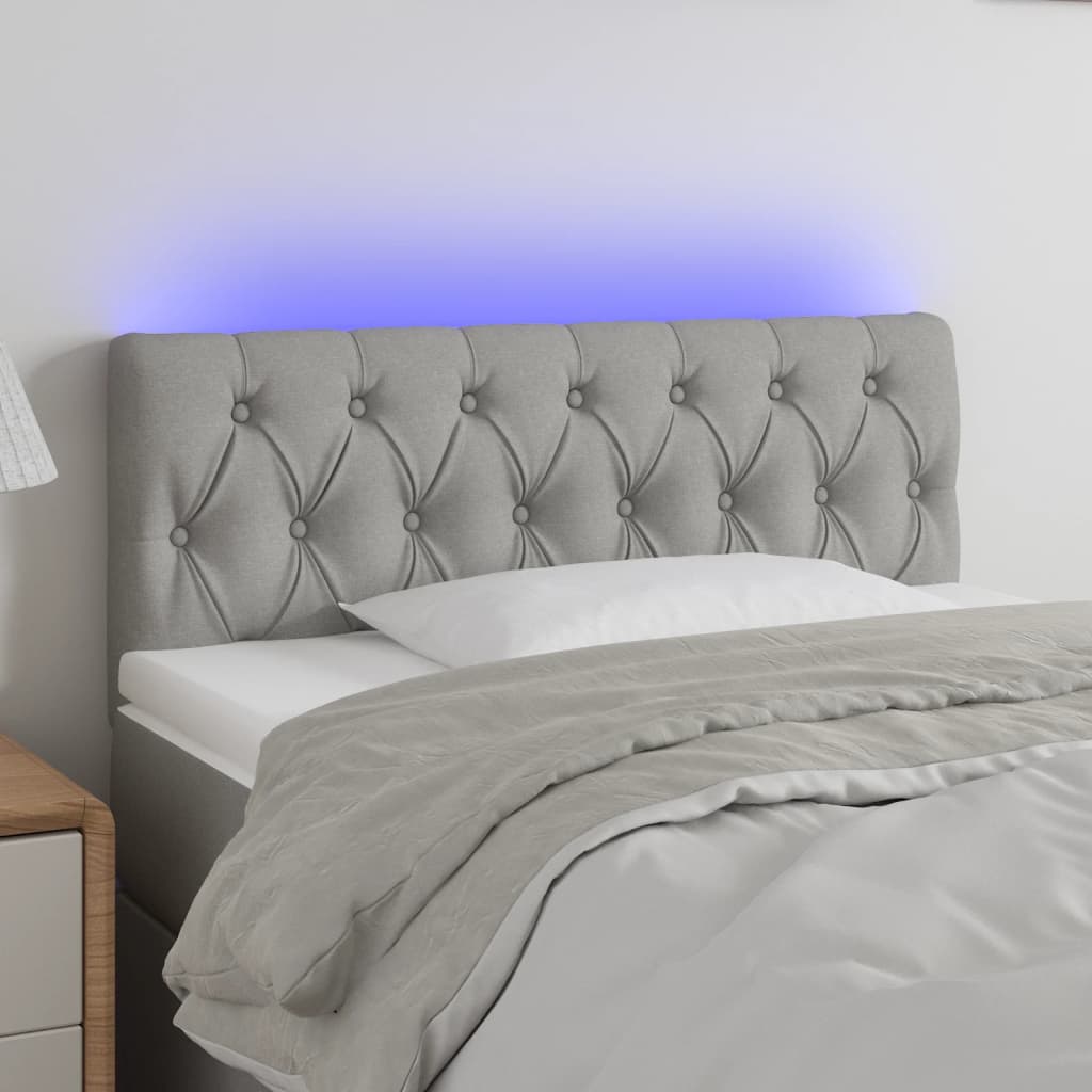 Hoofdbord LED 100x7x78/88 cm stof lichtgrijs is nu te koop bij PeponiXL, paradijselijk wonen!