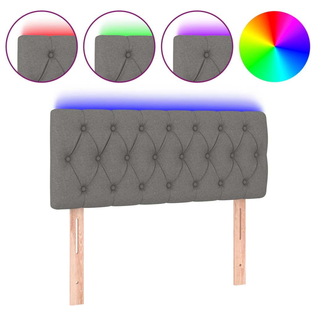 Hoofdbord LED 100x7x78/88 cm stof donkergrijs is nu te koop bij PeponiXL, paradijselijk wonen!