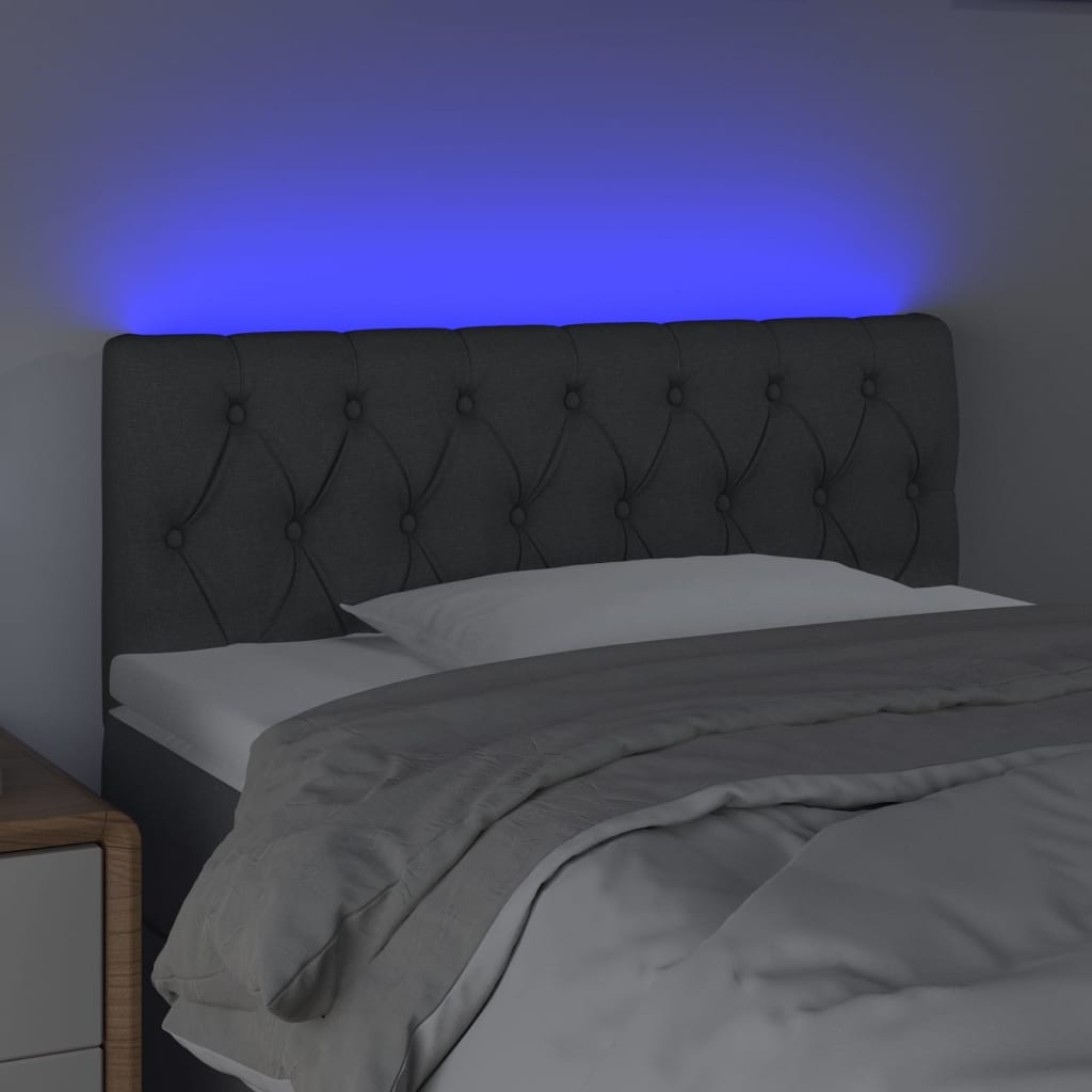 Hoofdbord LED 100x7x78/88 cm stof donkergrijs is nu te koop bij PeponiXL, paradijselijk wonen!