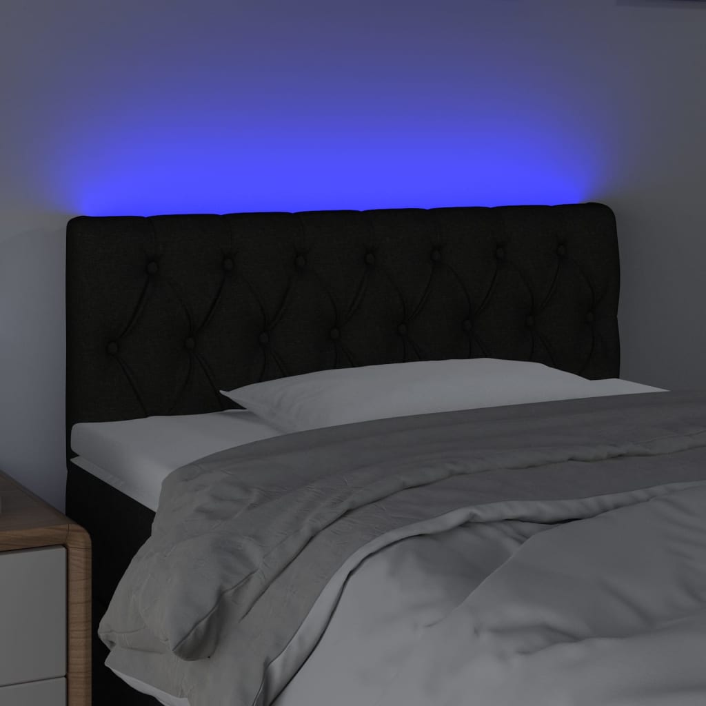 Hoofdbord LED 100x7x78/88 cm stof zwart is nu te koop bij PeponiXL, paradijselijk wonen!